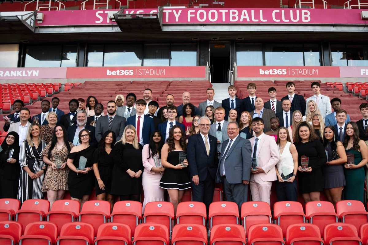 Students at the Bet365 Stadium
